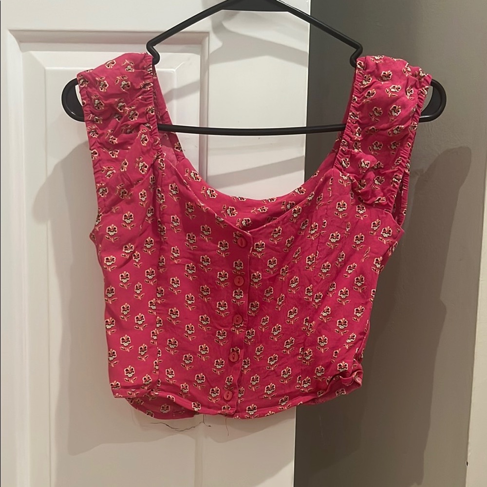 Floral Pink Sleeveless Top